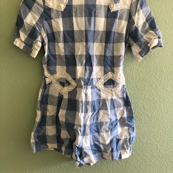 NORDSTROM Blue Plaid Romper - Picture 3 of 7